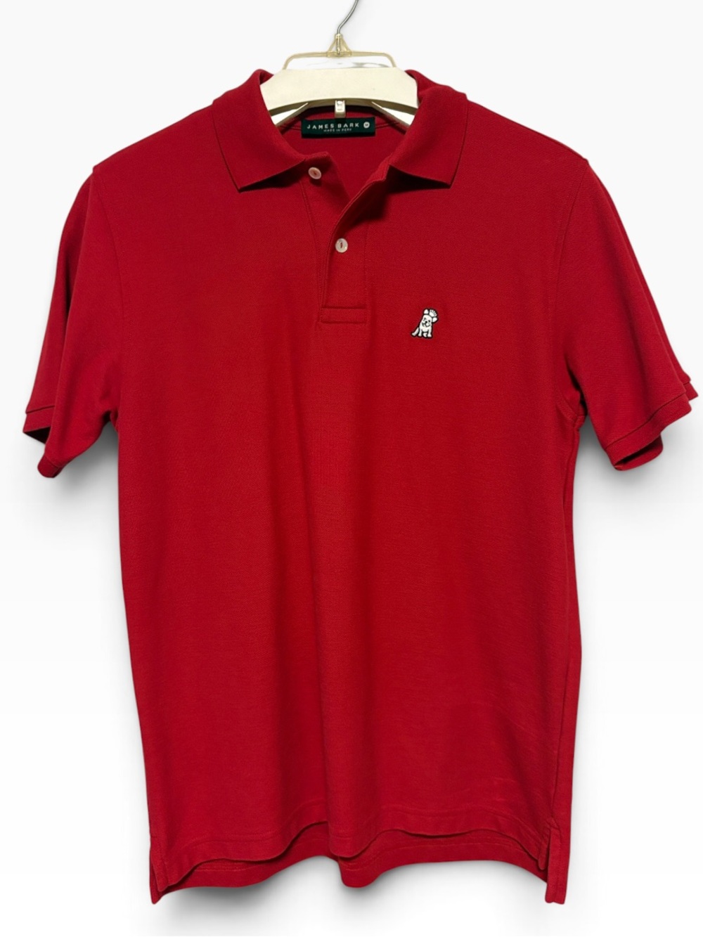 JAMES BARK Red Pima Cotton Polo Shirt Size M